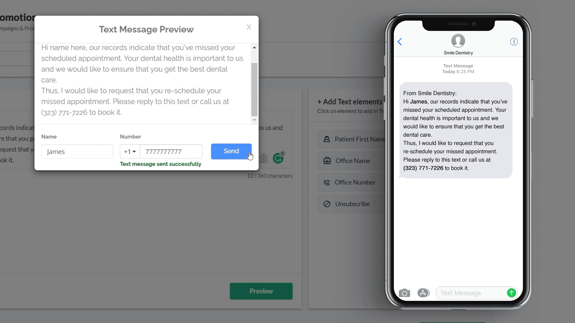 Campaign review and Send Now button
