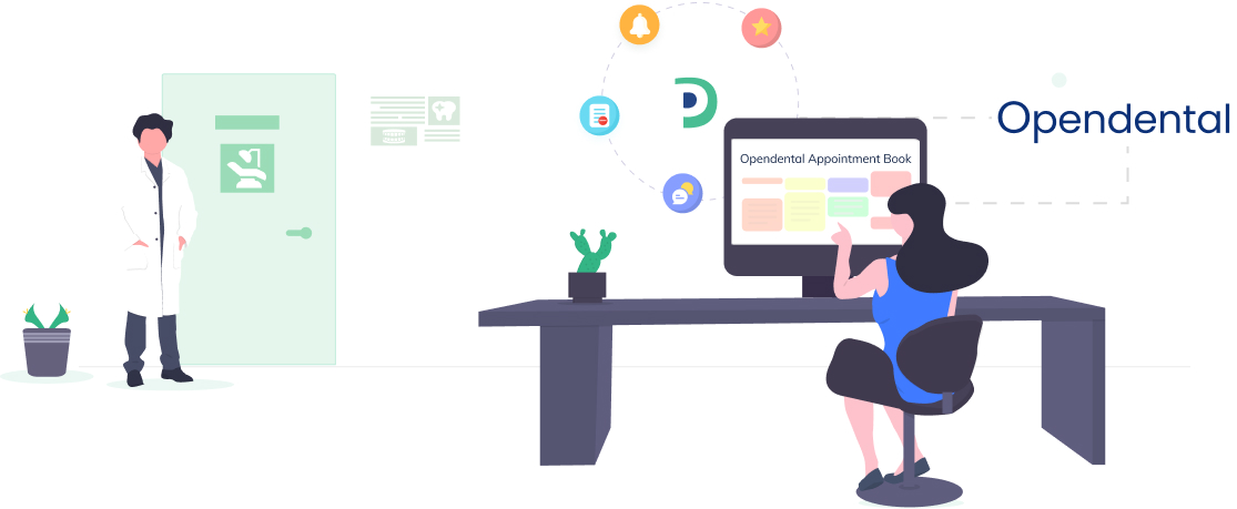 PracticeDily application seamlessly integrating with Opendental and providing extra benefits like Appointment reminders, Two-way texting, Online Reviews, Campaigns & Promotions, Paperless Forms.